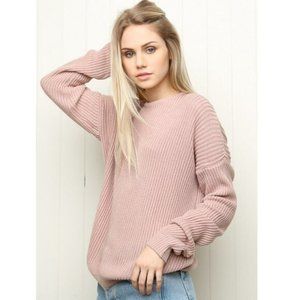 Brandy Melville: Pink Oversized Pullover Sweater